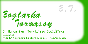 boglarka tormassy business card